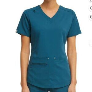 Scrubstar Scrub Top Womens Medium Aqua Blue New Performance Fit Moisture Control